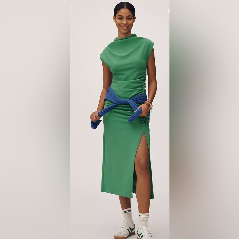 The Maya Ruched Cowl-Neck Dress XXS